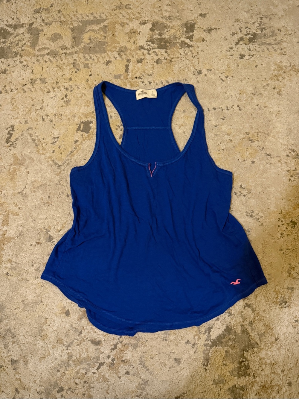 Hollister Royal Blue Racerback Tank with Pink Logo